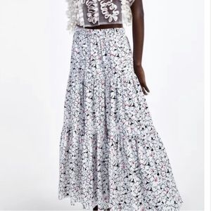 Zara tiered maxi skirt